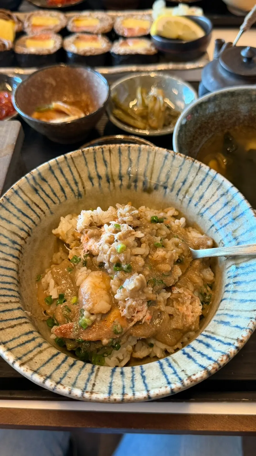 Crab pot rice mixed with butter
