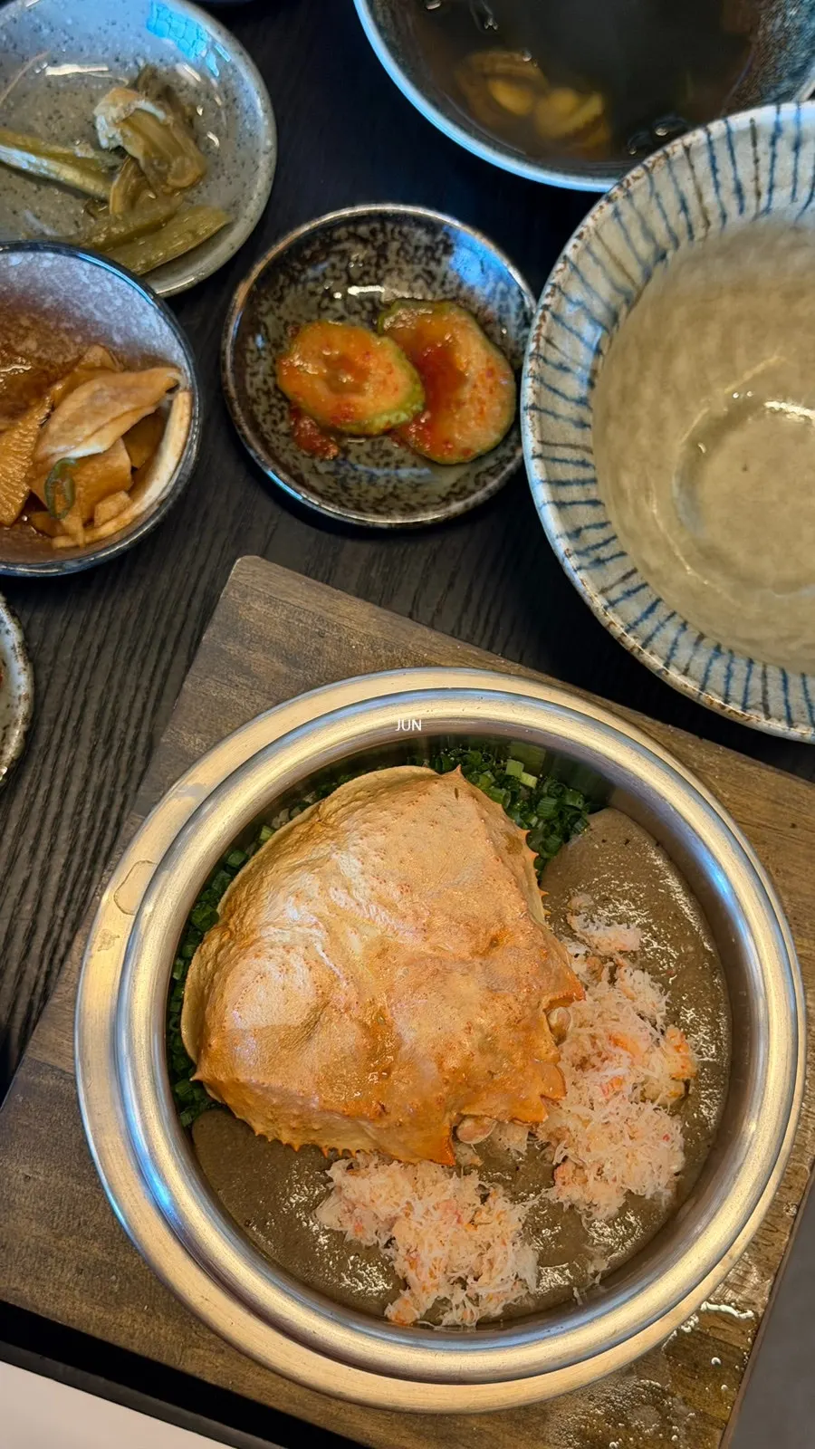 Pot rice table setting after the meal