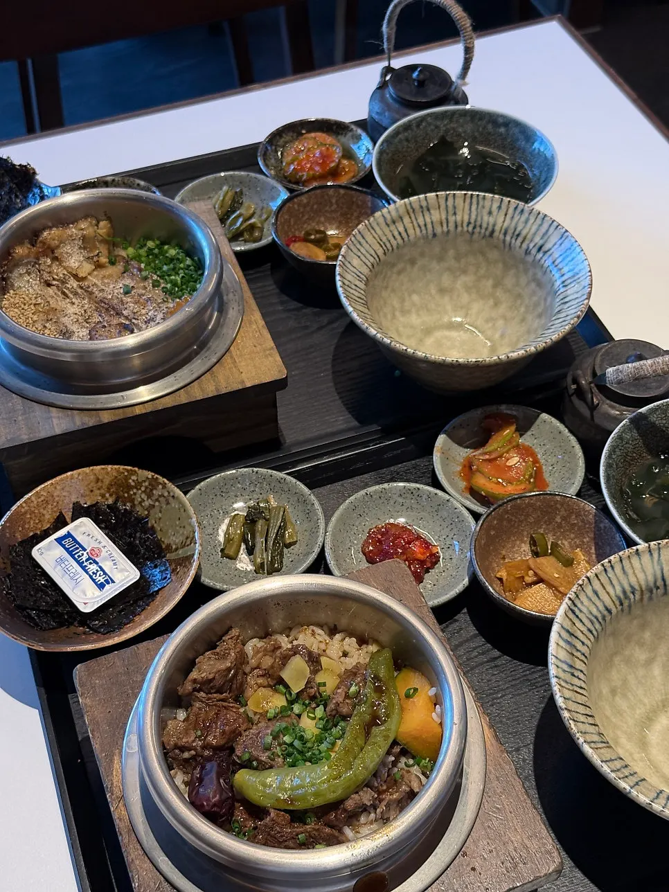 소갈비솥밥과 갈치솥밥 한 상 차림