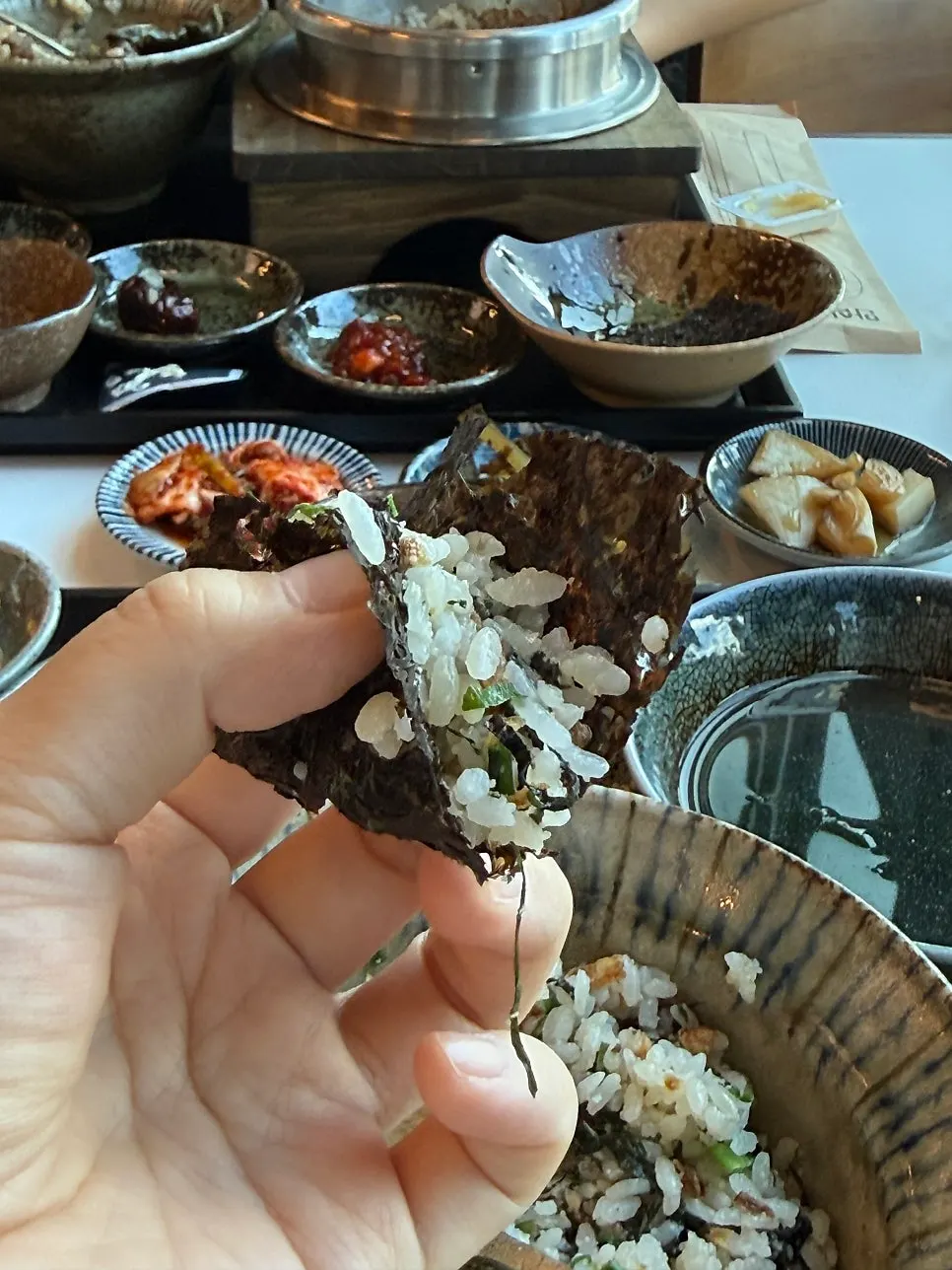 김에 싸 먹는 명란버터솥밥