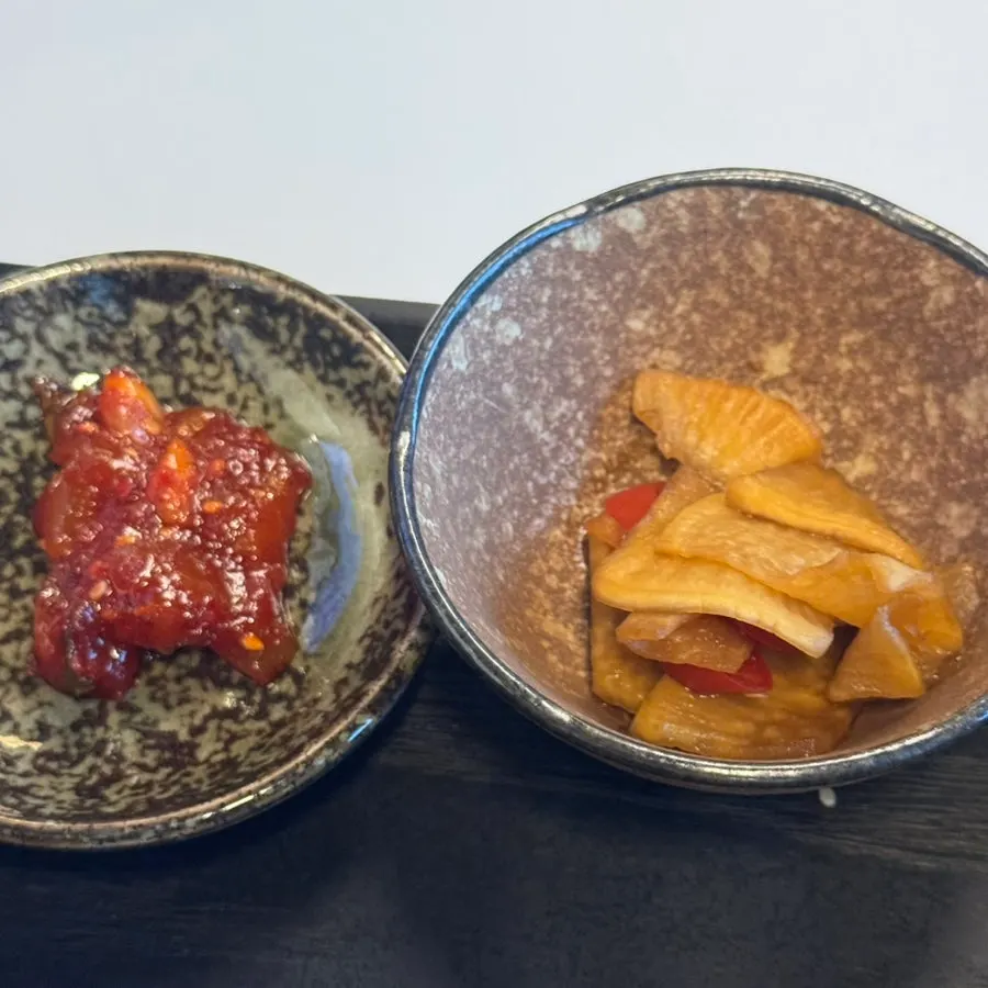 Plate of salty side dishes