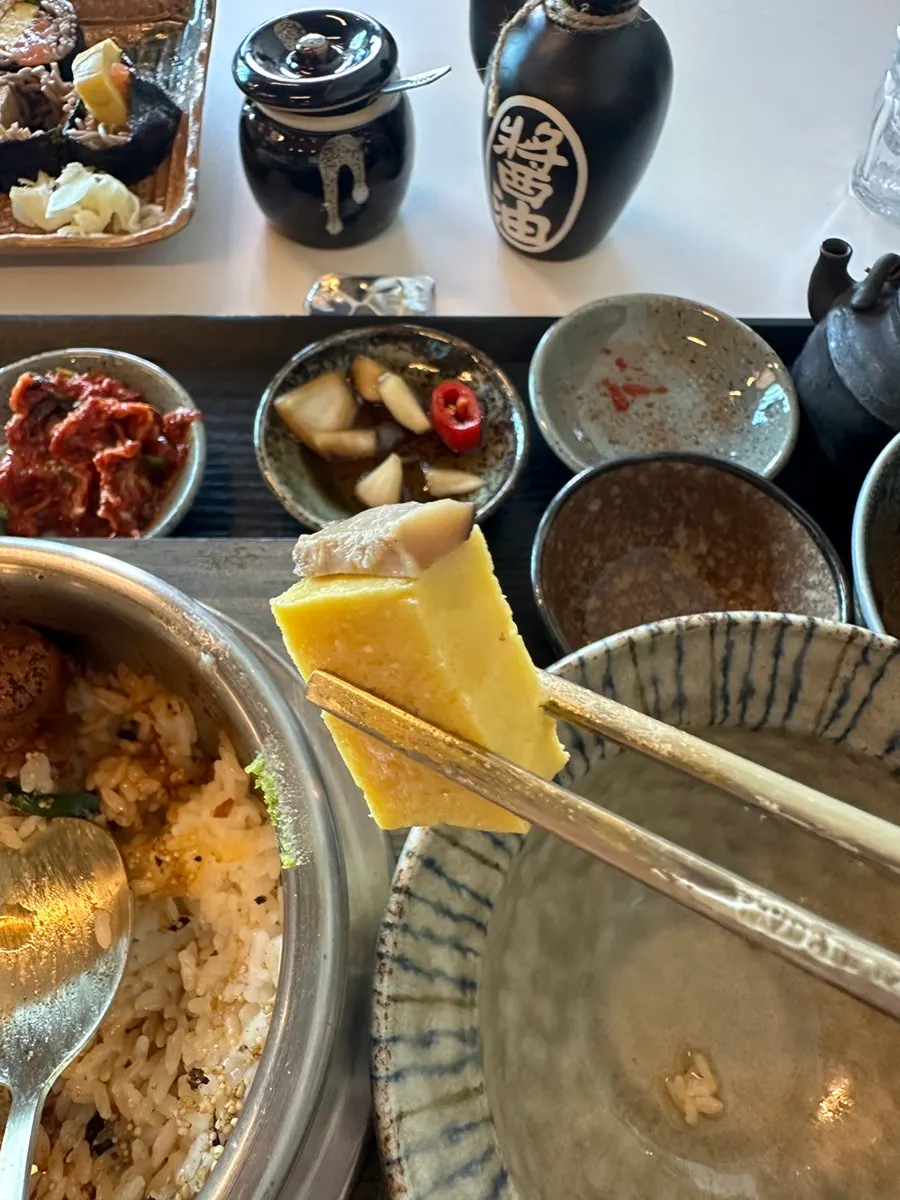 Plate of salted seafood and various side dishes
