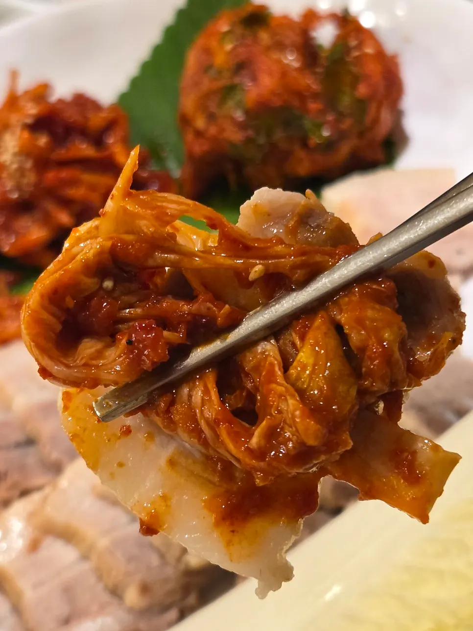 A plate of banchan from the self-serve bar at Sosa Myeonok