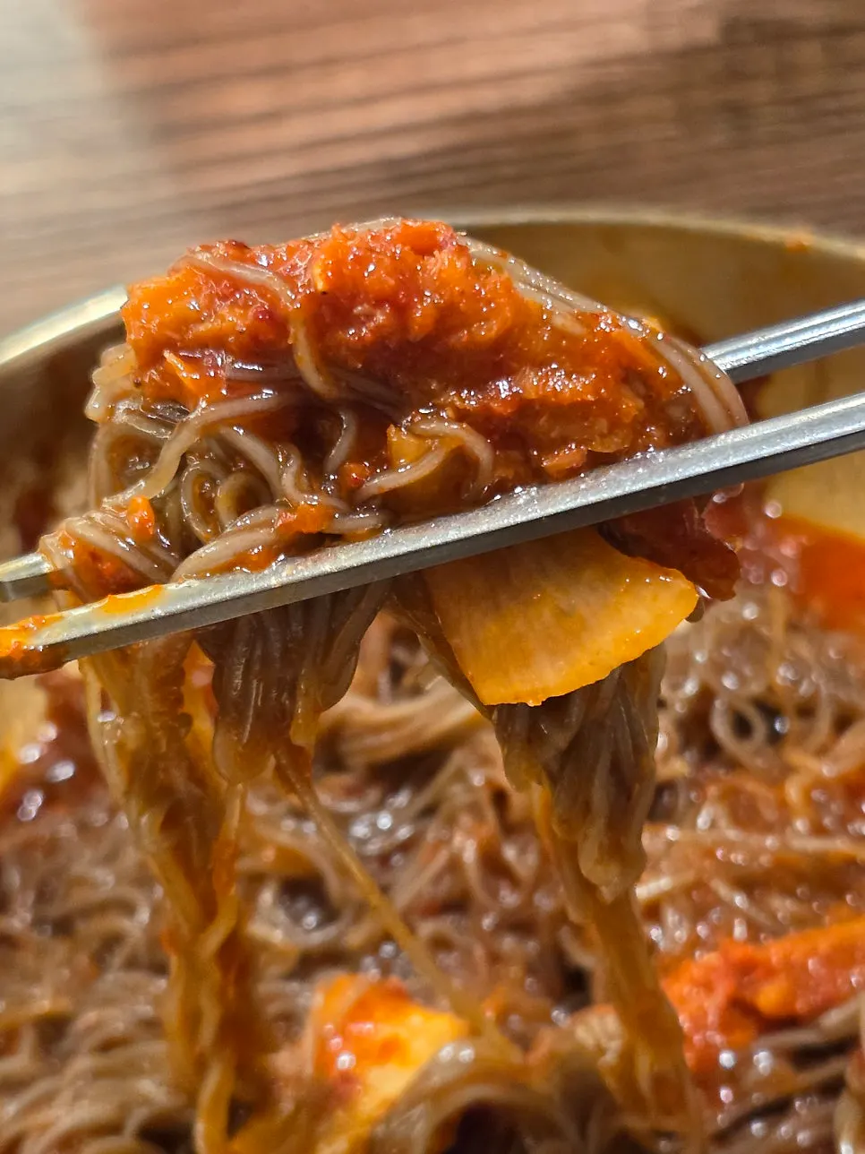 Sosa Myeonok's kodari naengmyeon topped with kodari hoe-muchim