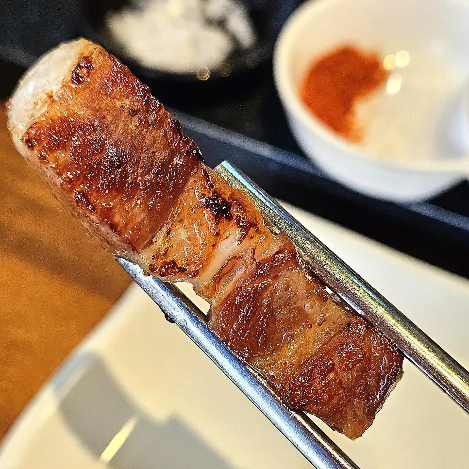Pork belly grilled crispy on the outside