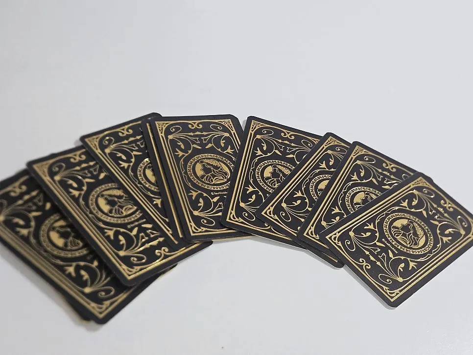 Oracle cards with gold-foil illustration details