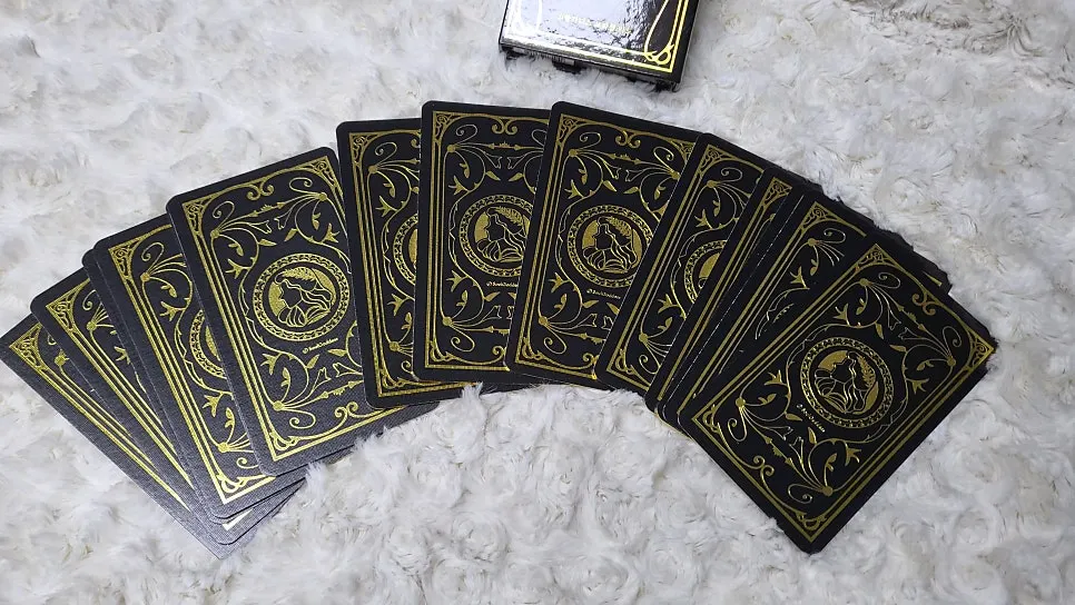 Looking at oracle cards with my husband