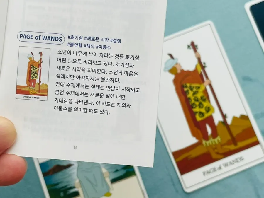 금전운 4장 배열의 타로카드