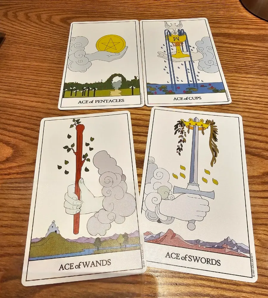 Pentacles, Cups, Wands, and Swords cards
