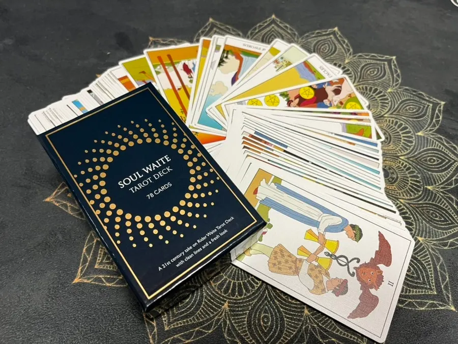 Image of the spread cloth and guidebook included