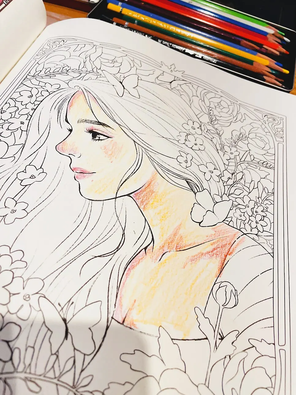 Page where Flora coloring begins