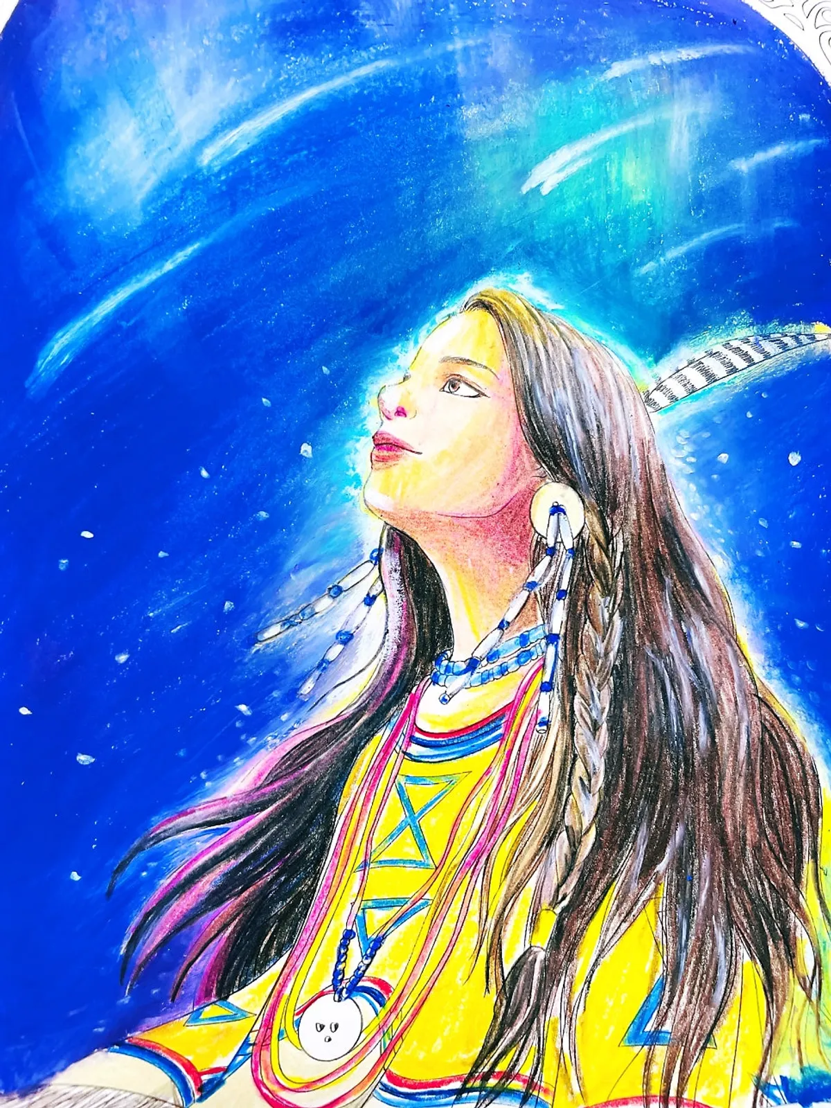 Uhope finished with oil pastels and colored pencils