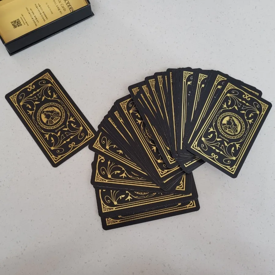 Oracle cards spread out for a fortune reading