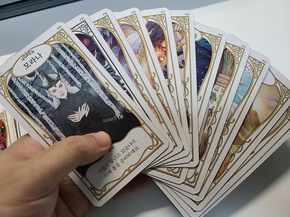 Card illustrations of Eastern and Western goddesses