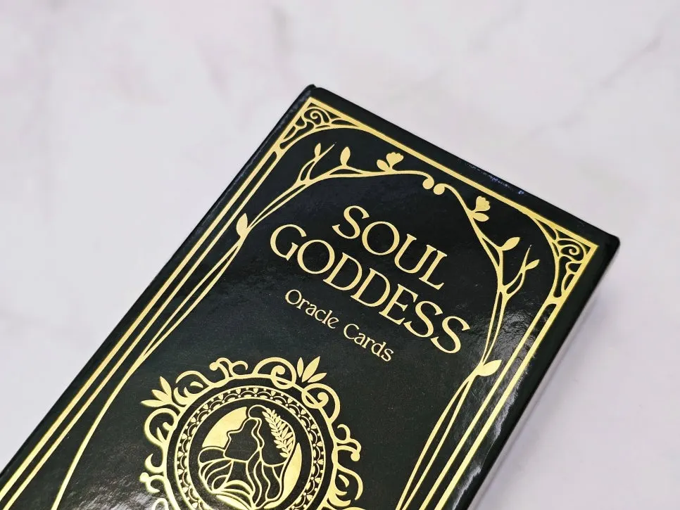 Black-and-gold Art Nouveau oracle card design