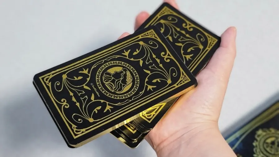 Gold and black card backs