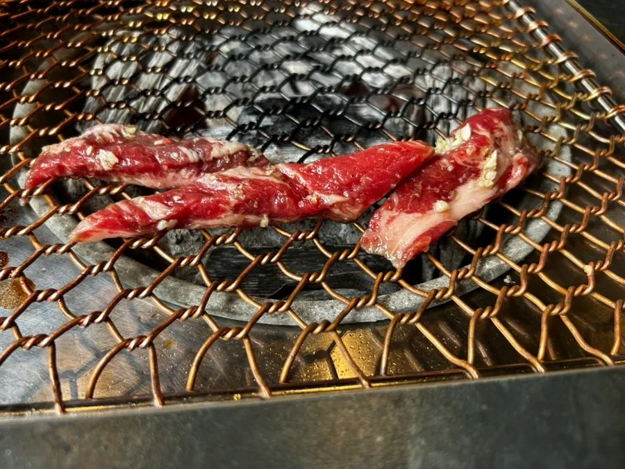 Side dishes arranged alongside the meat
