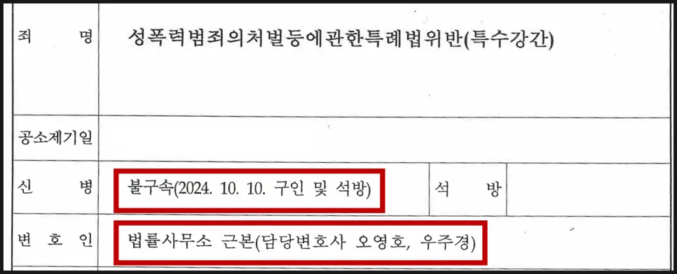 구속영장 기각 후 석방 및 불구속 진행 결과 이미지