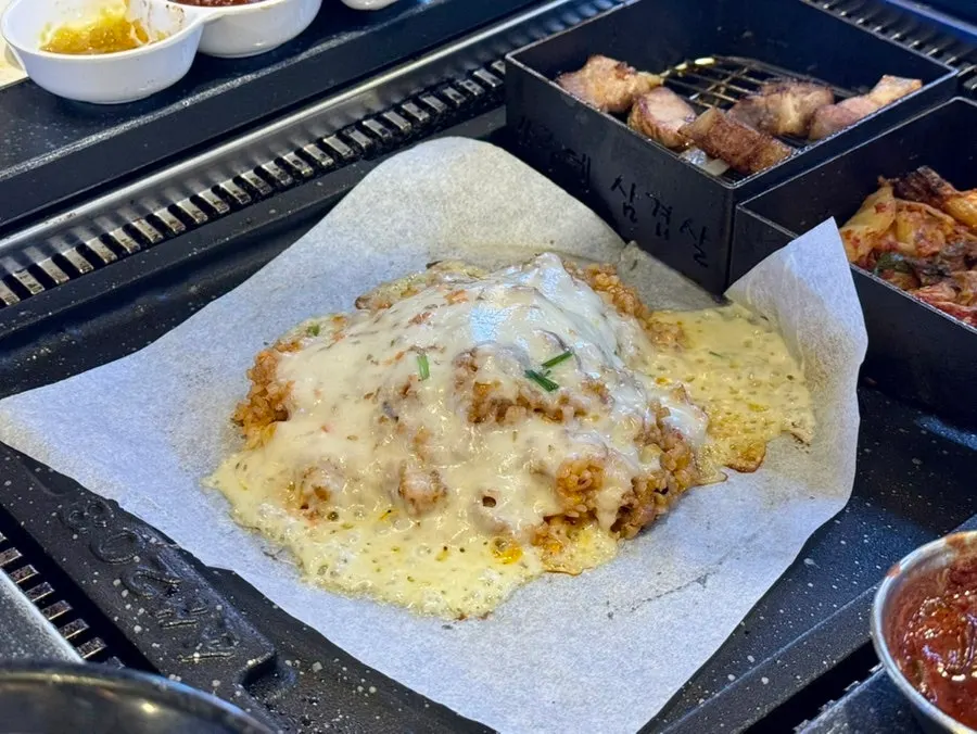 Cheese fried rice ordered to finish the meal