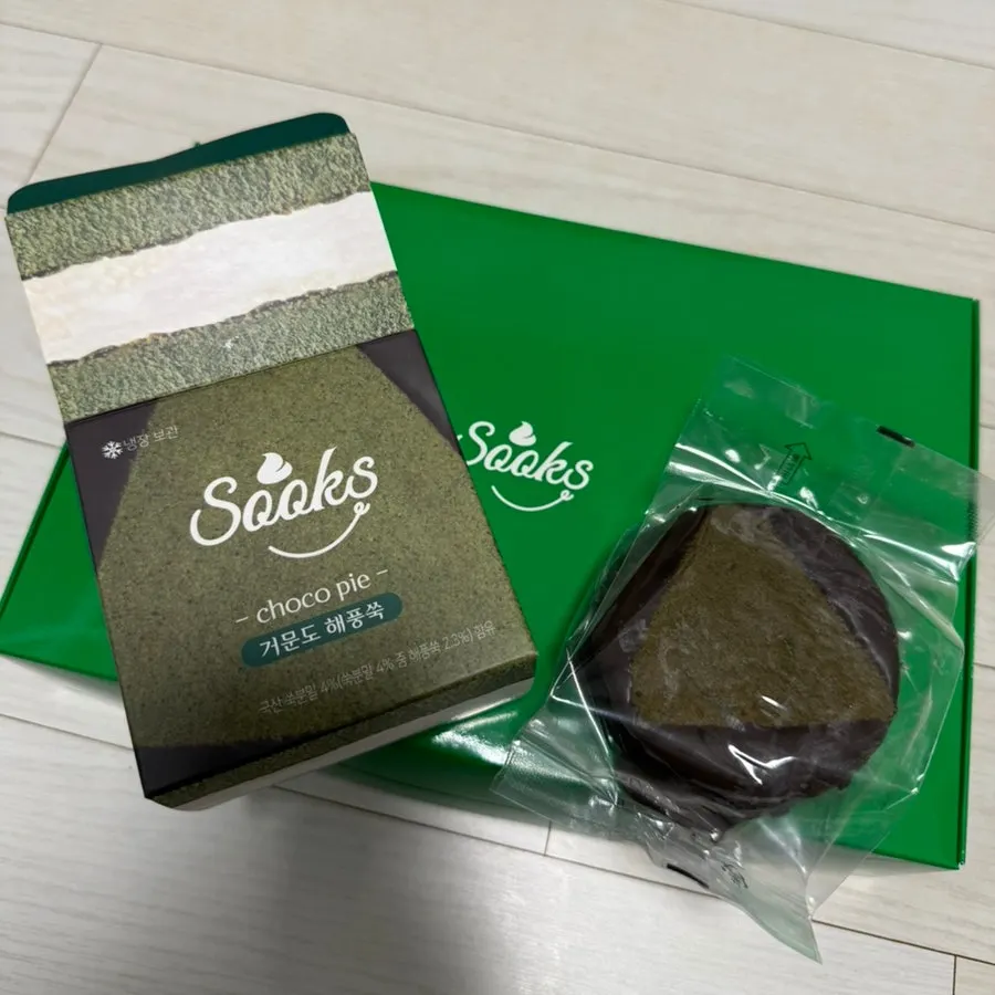 거문도 해풍쑥 초코파이 단면