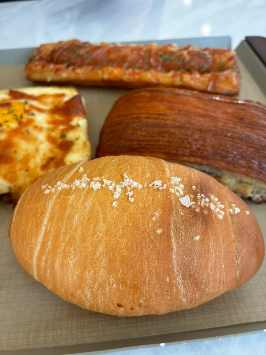 Cross-section of a croissant showing its layers