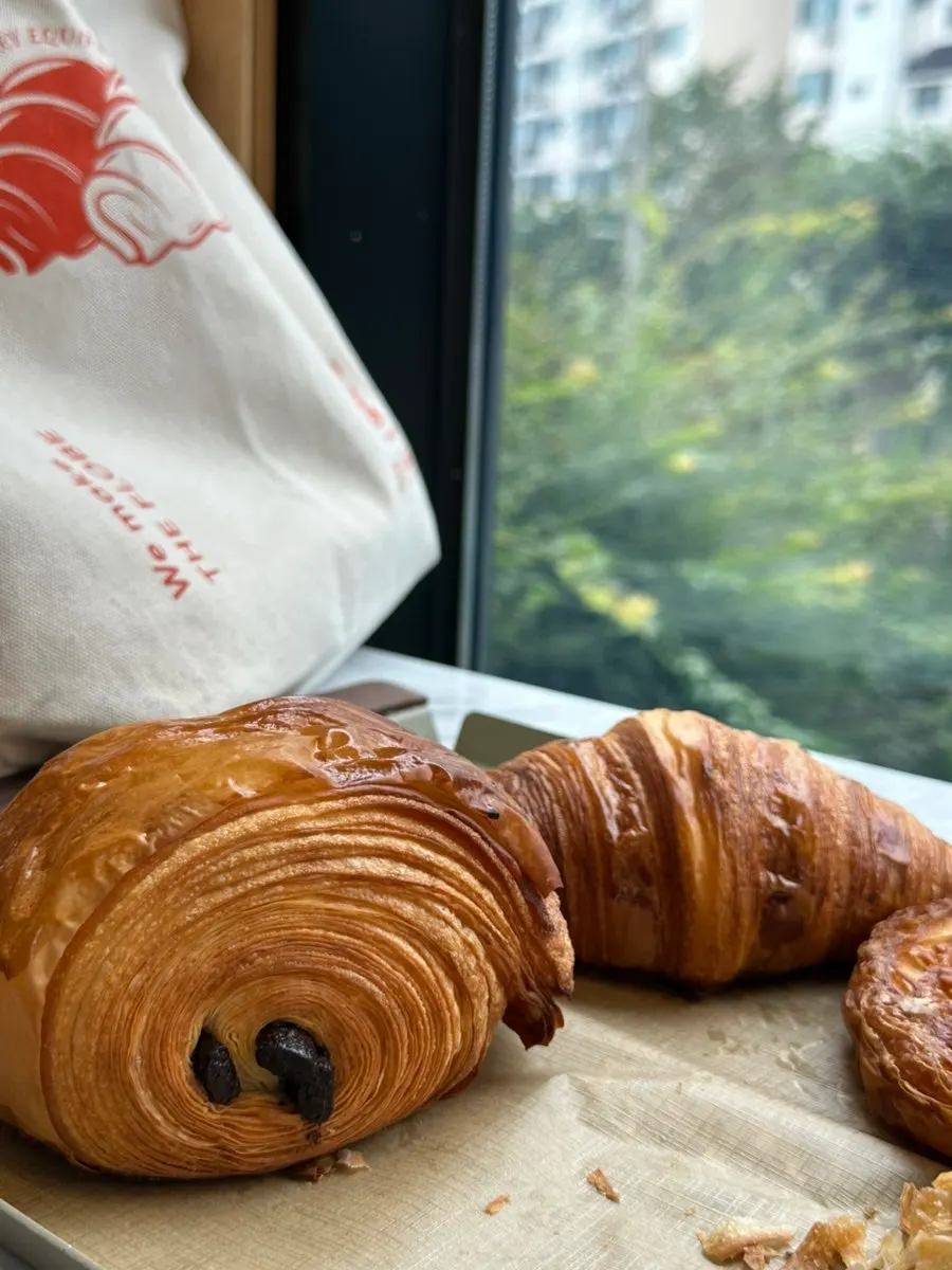 Stack Bakery croissant on a plate