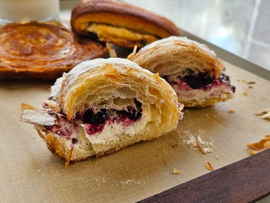 Exterior of the blueberry ricotta croissant