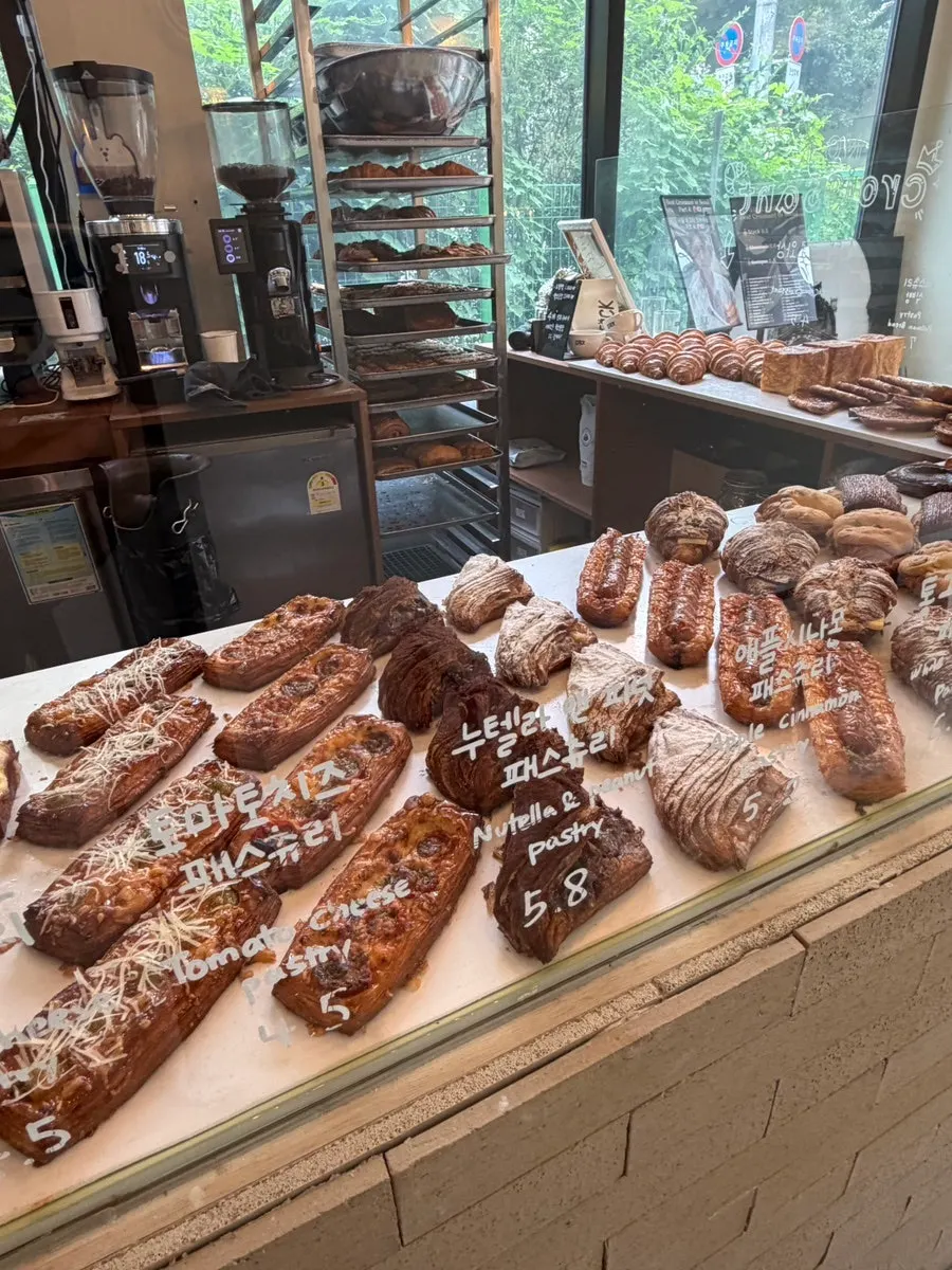 Bread display case on Stack Bakery's 1st floor