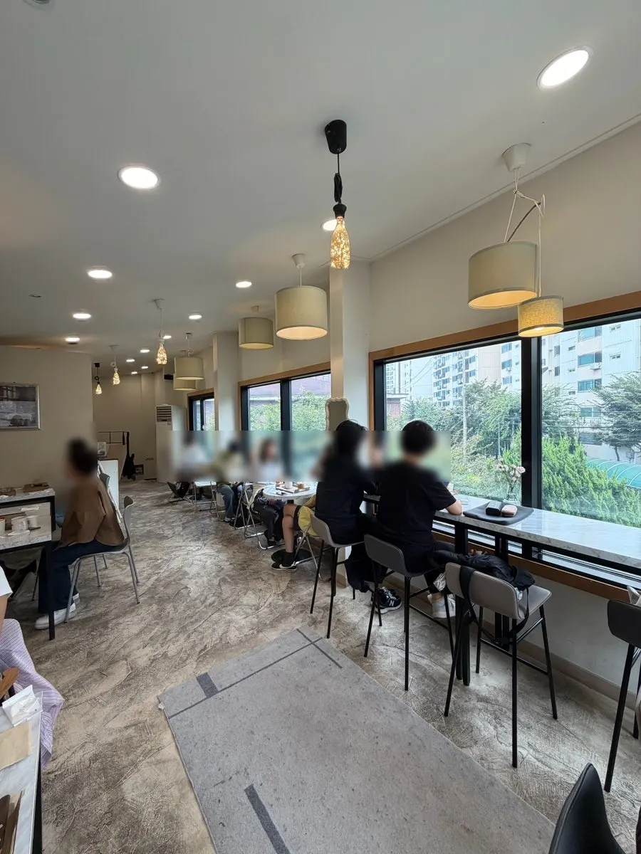 Window-side seating on the 2nd floor