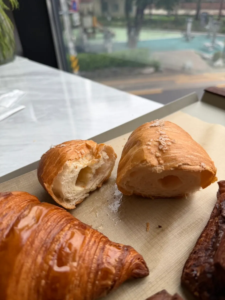 Cross-section of a croissant