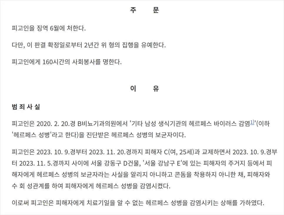 수원지방법원 안양지원 2024고단1149 판결문 양형 이유 부분