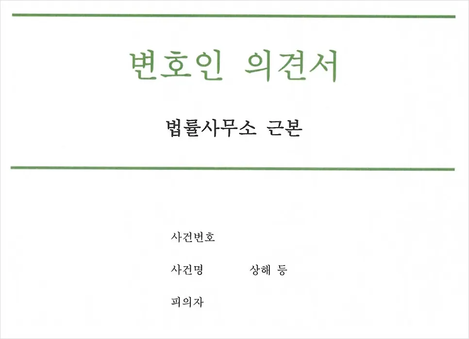 인과관계 부족과 고의 과실 없음을 주장한 변호인 의견서
