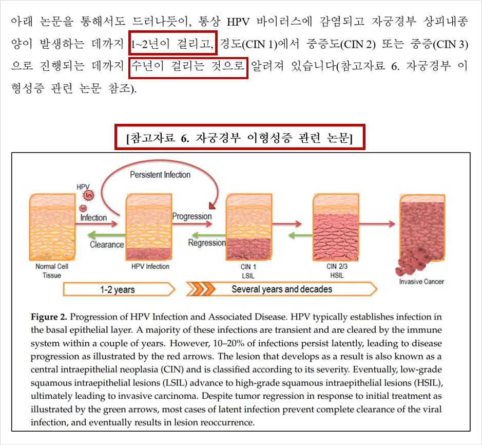 변호인 의견서에 인용된 성병 감염 관련 의학 논문 발췌