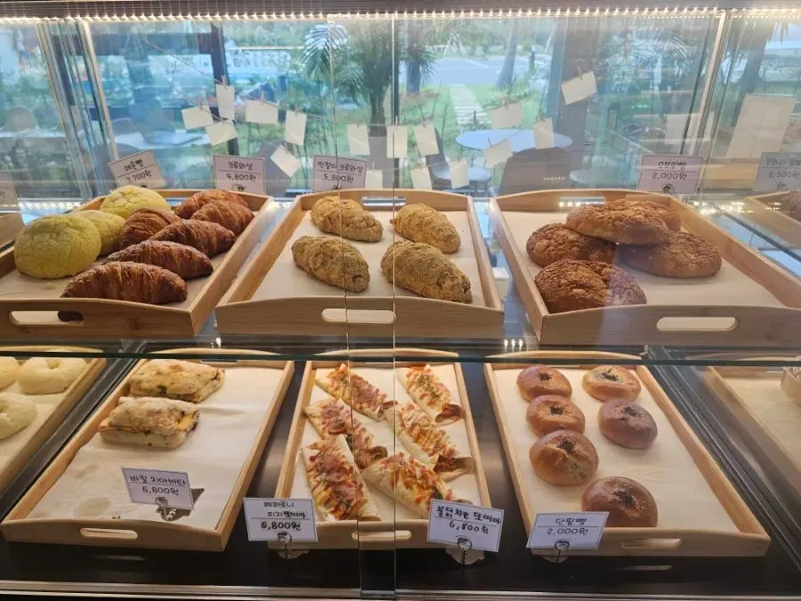 Menu sign listing bakery items