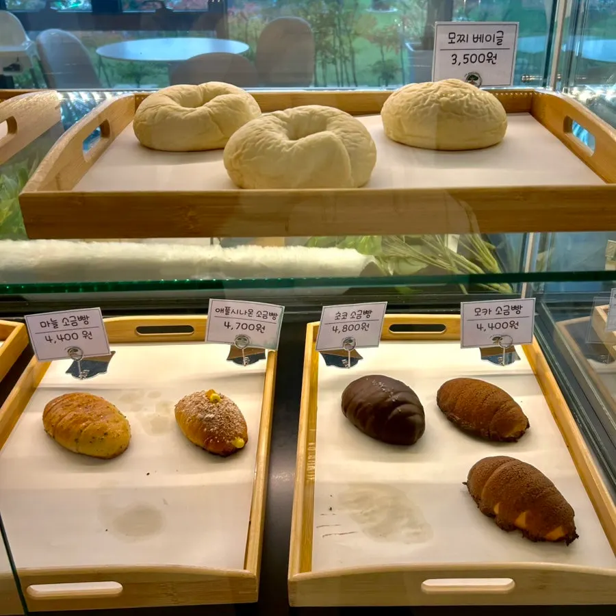 Salt bread and other breads displayed