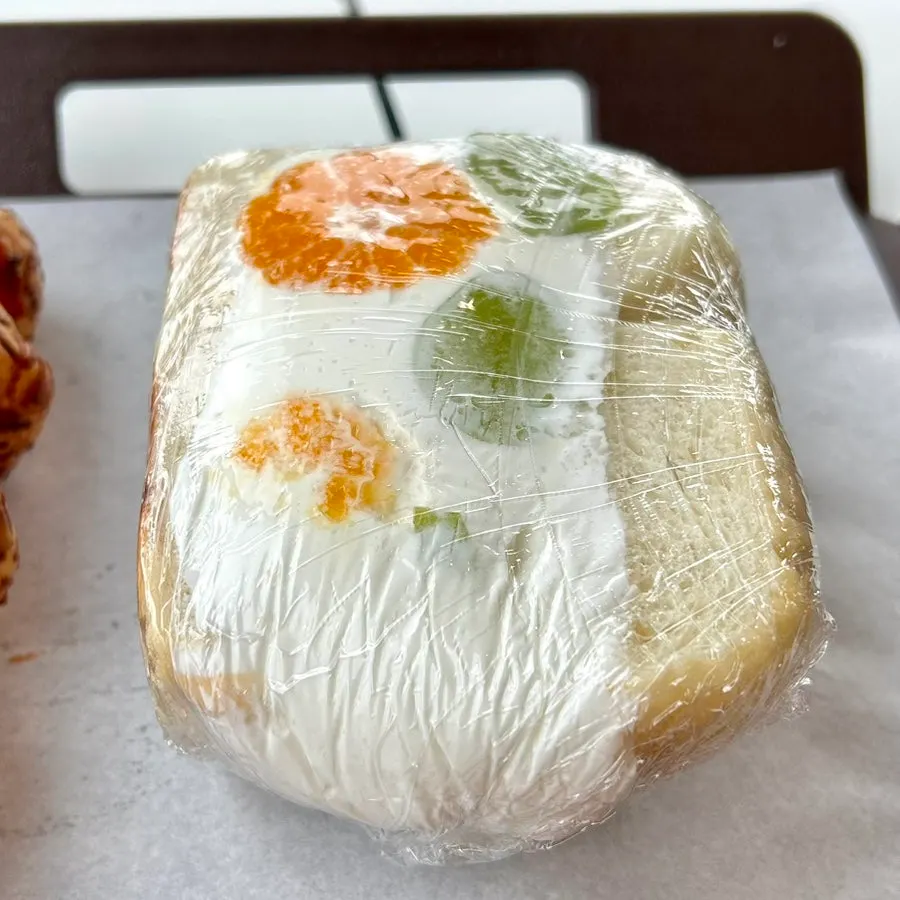 Bagel sando packed with cream