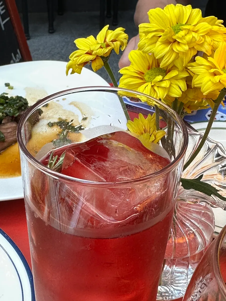 A glass of Sugar Hill's signature Obok cocktail