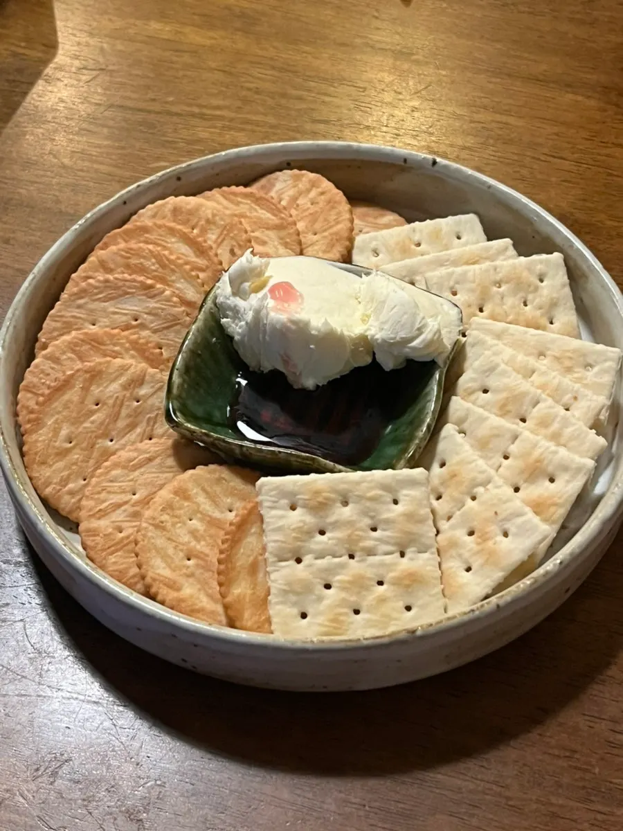 A generous plate of homemade cream cheese crackers