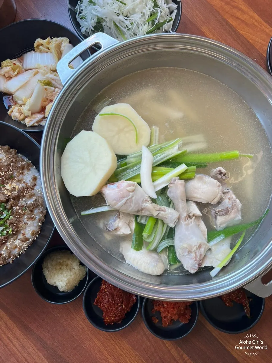 Leftover broth and untouched kalguksu noodles