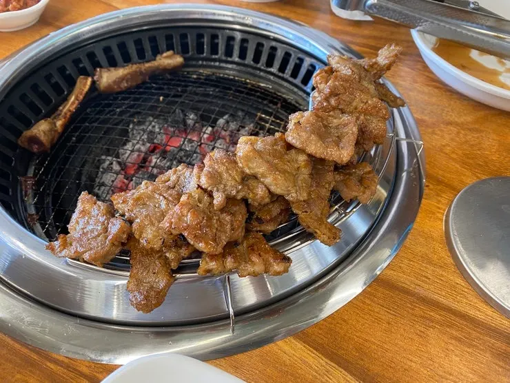 Pork BBQ marinated meat grilled with the seasoning soaked in