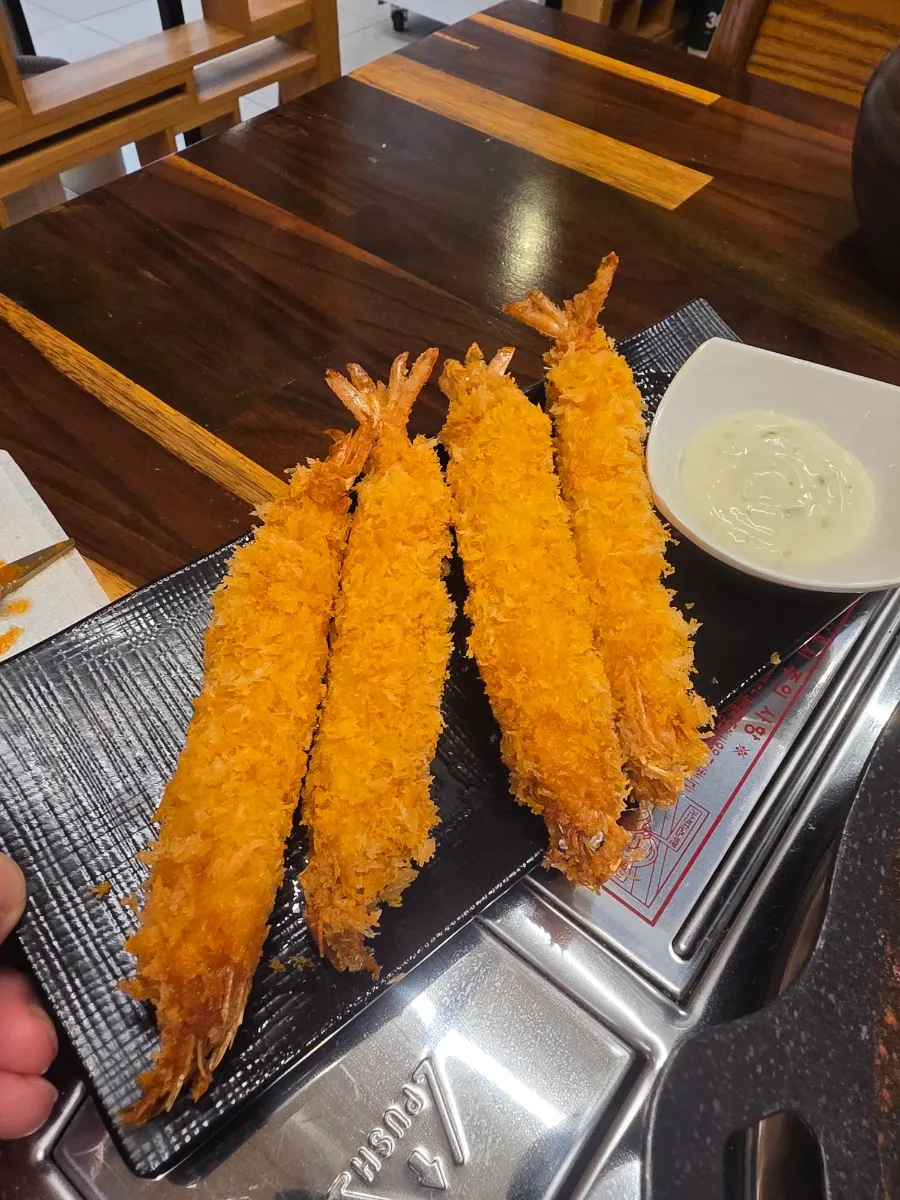 The additional shrimp tempura plate