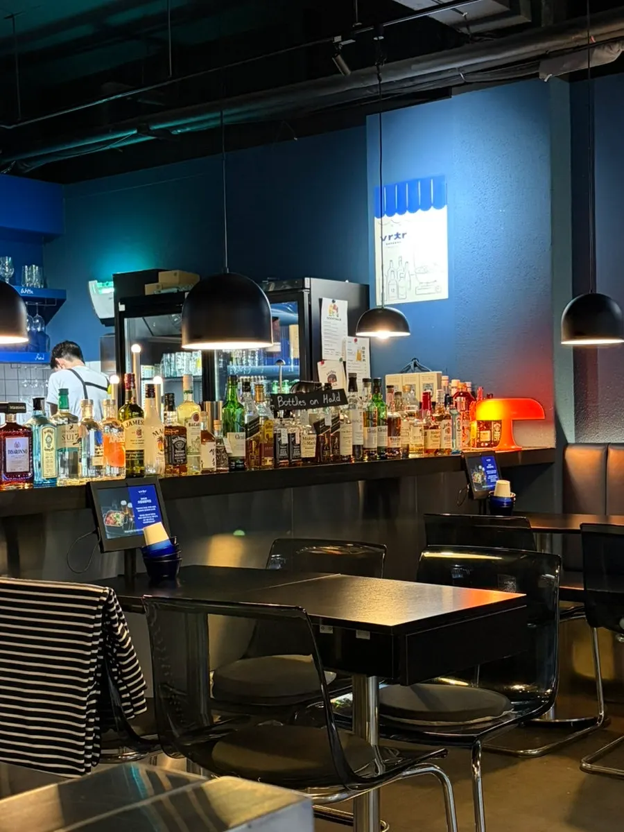 Inside Bacha Suji with a wide selection of alcohol