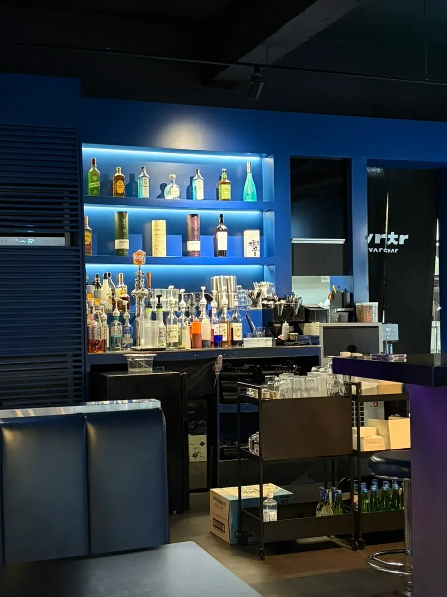 The moody, bar-like interior of Bacha Suji