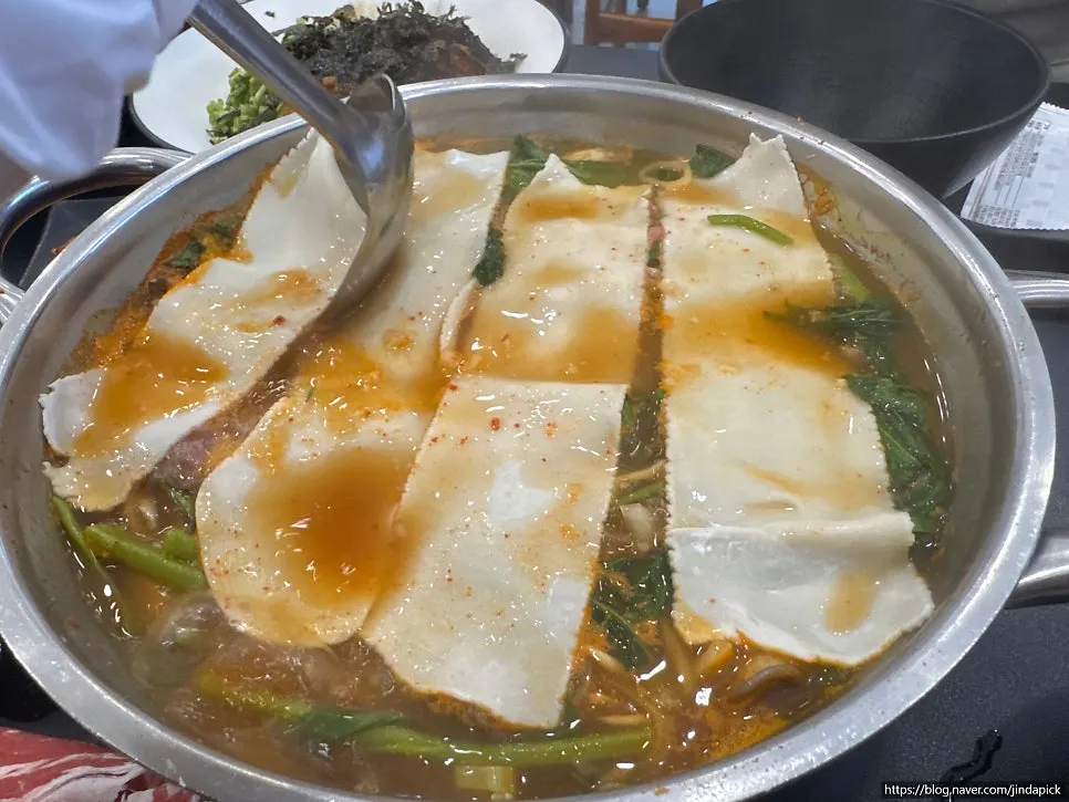 House-made kalguksu after 6 minutes of cooking