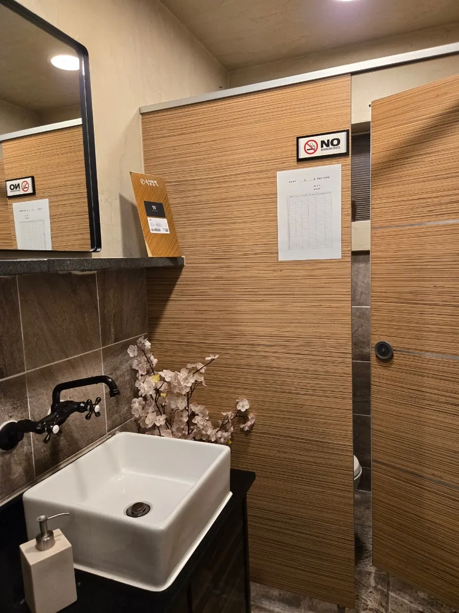 The restaurant's clean, well-kept restroom