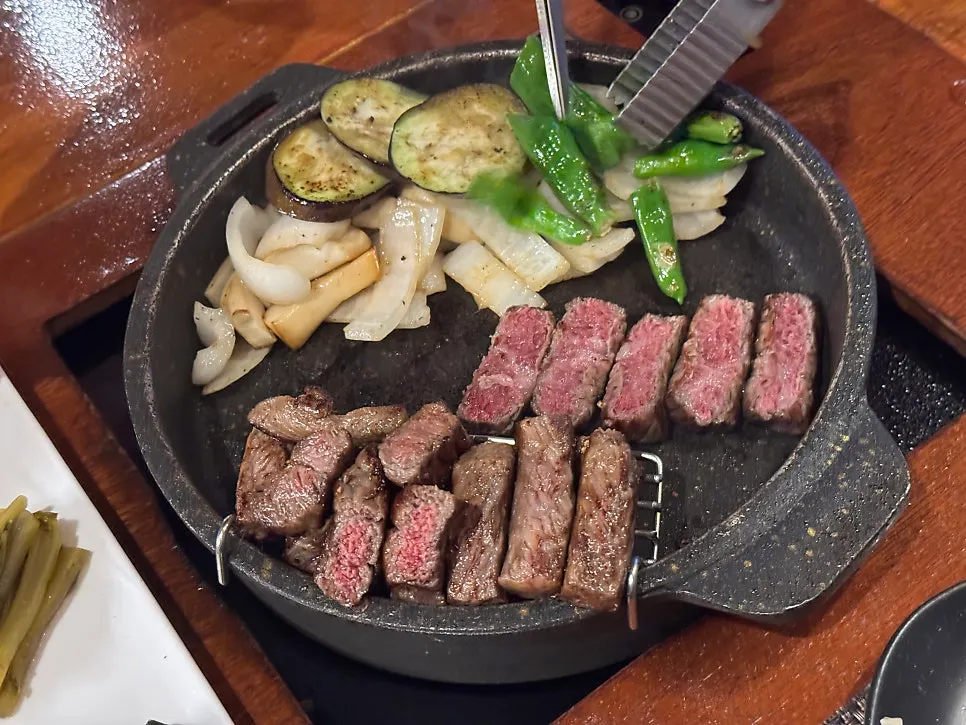 Grilled, tender striploin served
