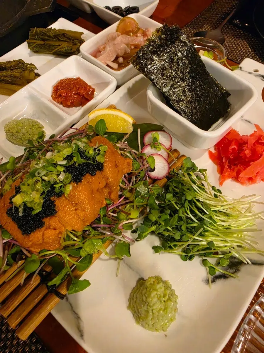 Uni sea urchin roe, served limited to one per person