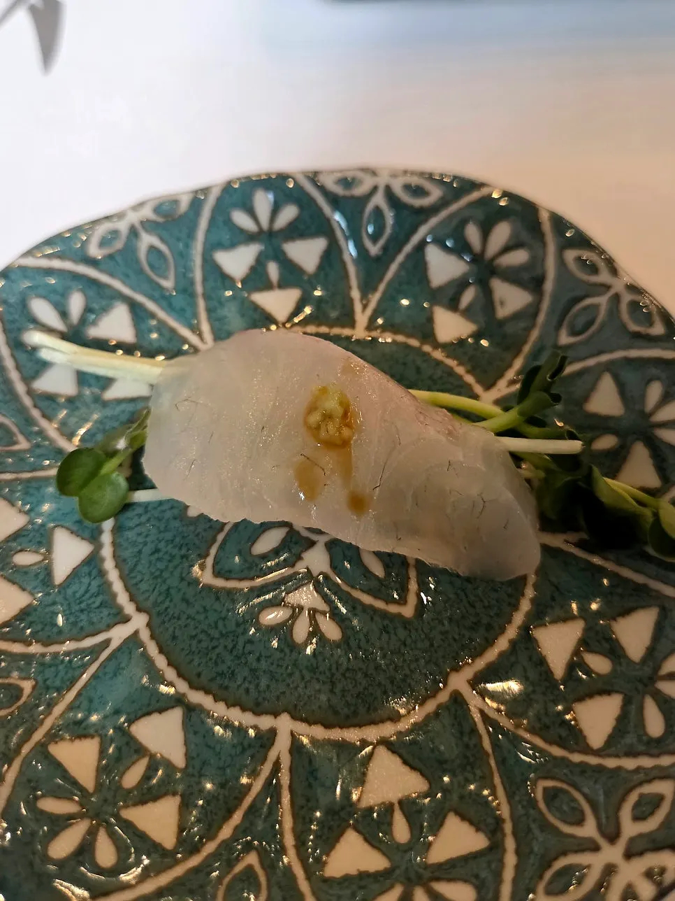 Aged flounder and sea bream sashimi