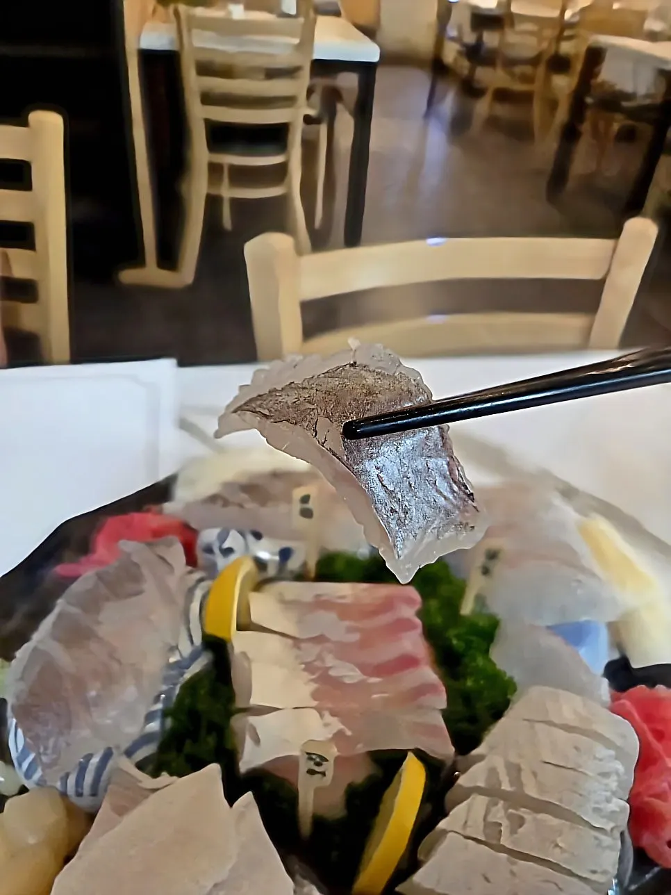 Haeseon assorted aged sashimi table setting