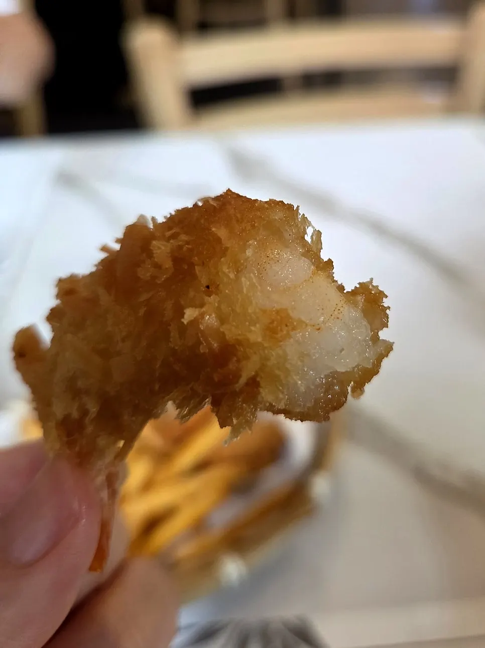 Crispy fries and fried shrimp
